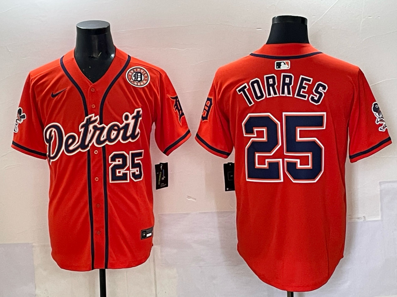 Men 2025 Detroit Tigers #25 Torres orange Game Nike MLB Jersey 05->detroit tigers->MLB Jersey